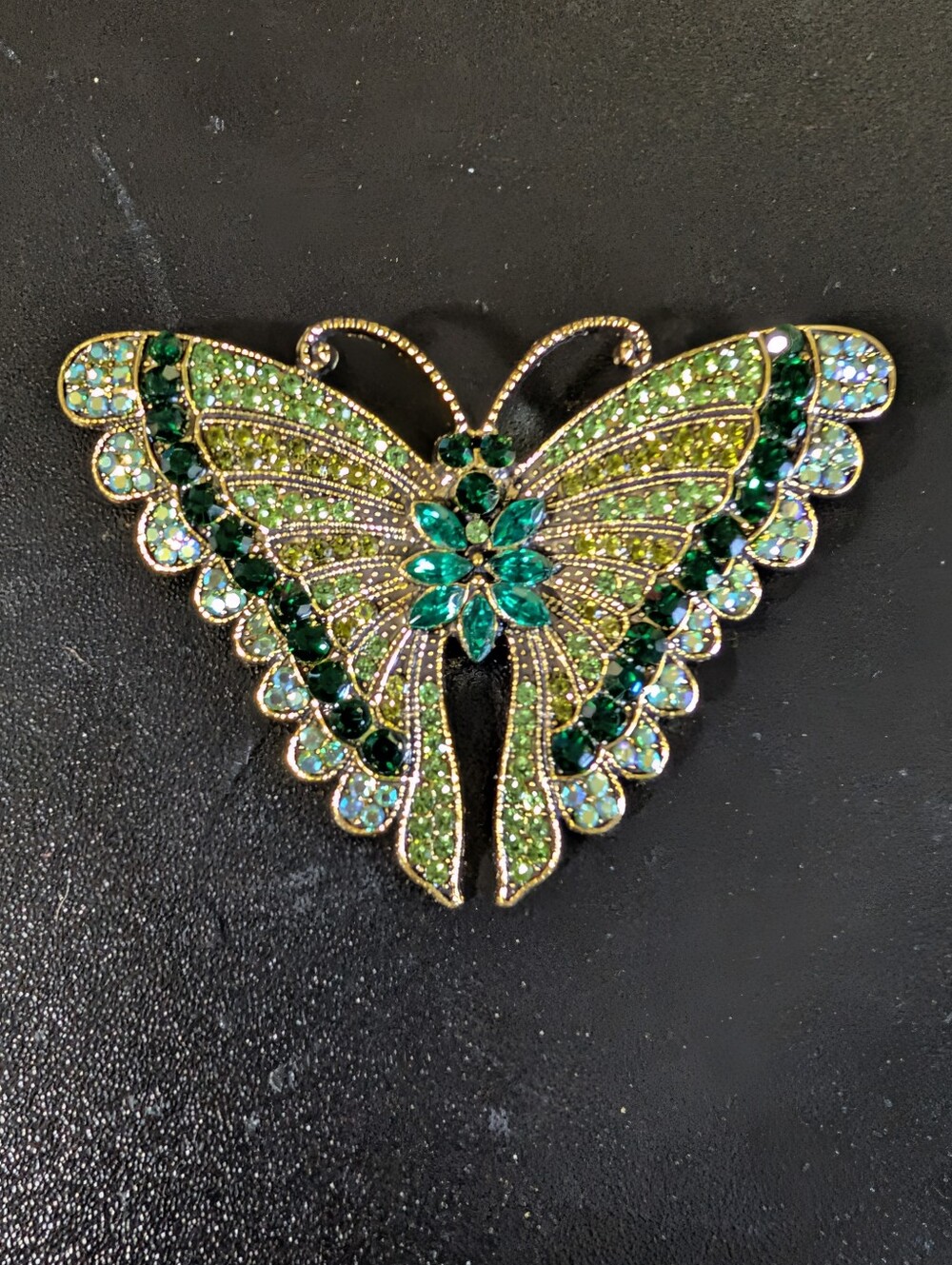 Green Crystal Butterfly Brooch - Women Accessories